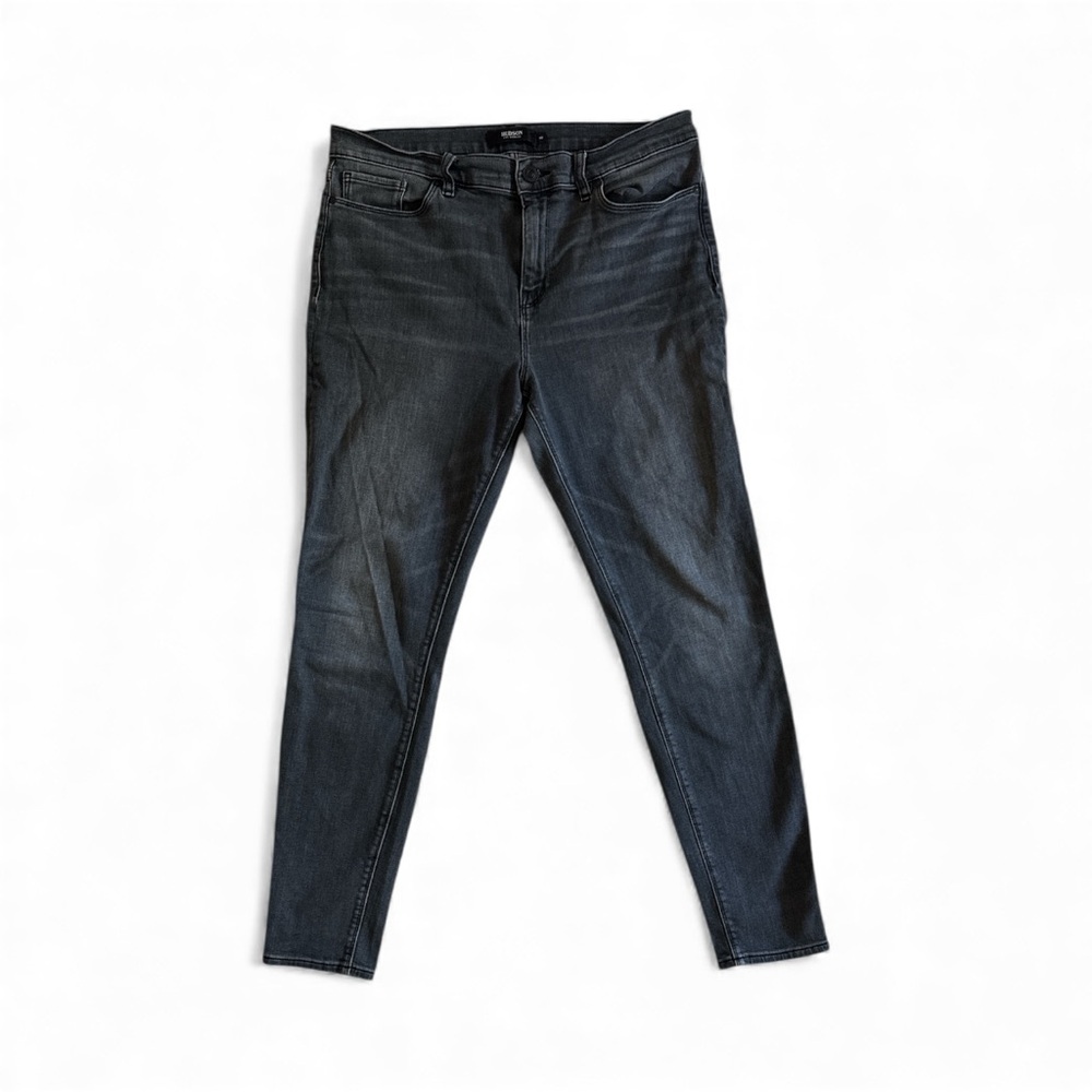 Hudson Nico Super Skinny Charcoal Black Mid/High Rise Women's Jeans